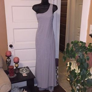 One shoulder nwt slite train very sexy gown